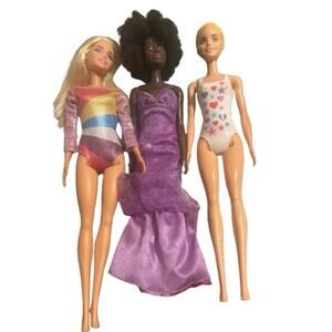 BARBIE DOLL LOT OF 3 W/ CLOTHES & ACCESSORIES-Gymnast, Millie, African American
